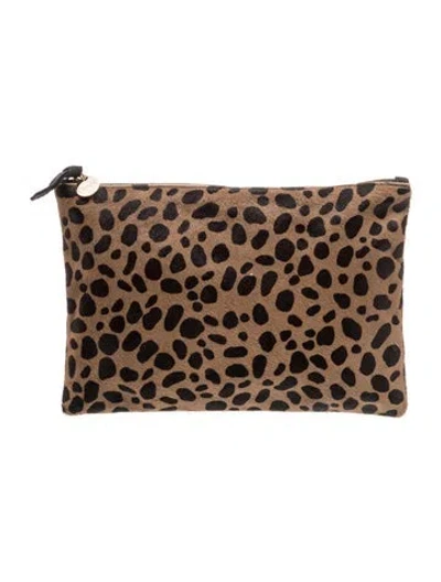 Pre-owned Clare V Ponyhair Clutch In Brown