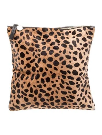 Pre-owned Clare V Ponyhair Clutch In Neutral