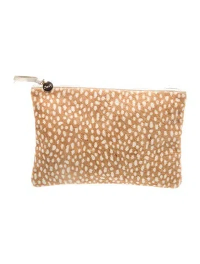 Pre-owned Clare V Ponyhair Clutch In Neutral