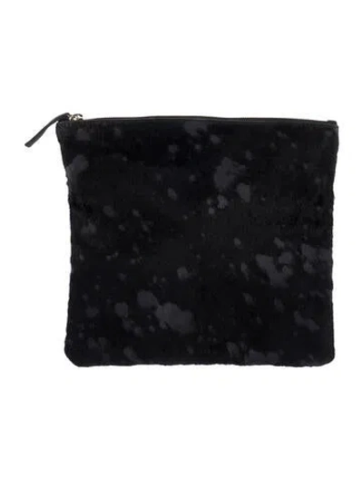 Pre-owned Clare V Ponyhair Cosmetic Bag In Black