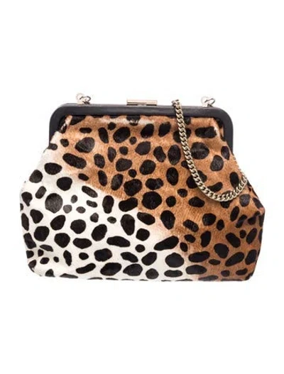 Pre-owned Clare V Ponyhair Evening Bag In Brown