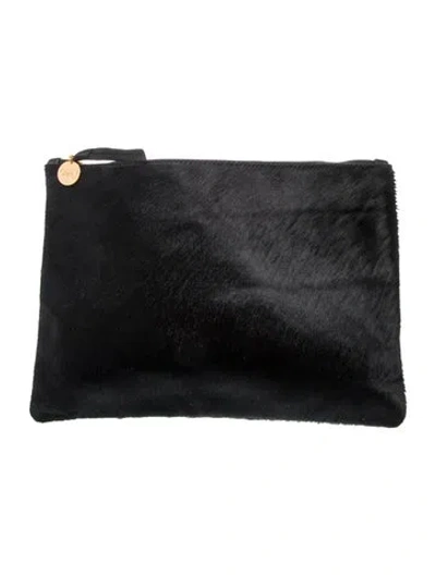 Pre-owned Clare V Ponyhair Portfolio In Black