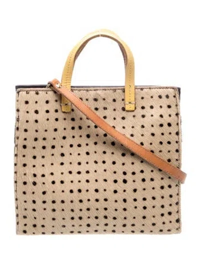 Pre-owned Clare V Ponyhair Top Handle Bag In Neutral