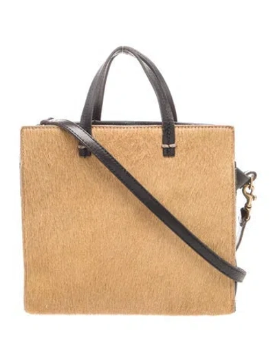 Pre-owned Clare V Ponyhair Top Handle Bag In Neutral