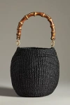 Clare V Pot De Miel Bamboo Top-handle Basket Bag In Black