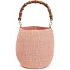 Clare V . Pot De Miel Woven Straw Top Handle Basket Bag In Blush