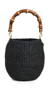 Clare V Pot De Miel Bamboo Top-handle Basket Bag In Black