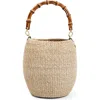 Clare V . Pot De Miel Woven Straw Top Handle Basket Bag In Cream