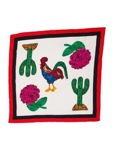 Pre-owned Clare V Printed Bandana In White