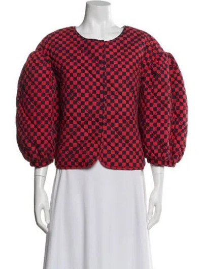 Pre-owned Clare V Printed Bomber Jacket In Multi