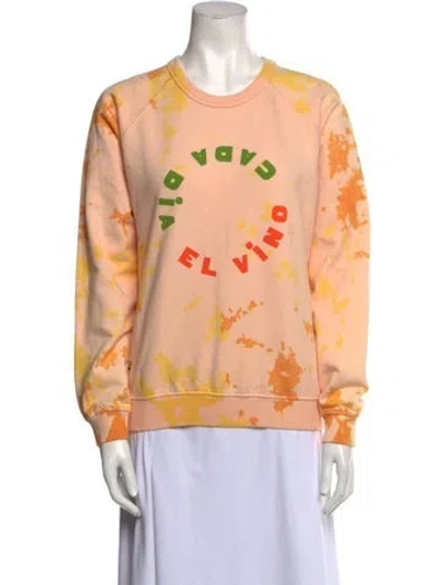 Pre-owned Clare V Printed Crew Neck Sweatshirt In Neutral