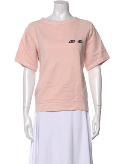 Pre-owned Clare V Printed Crew Neck T-shirt In Pink