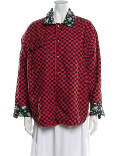 Pre-owned Clare V Printed Jacket In Black