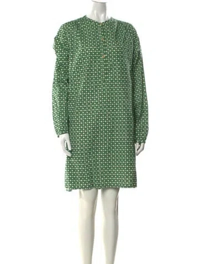 Pre-owned Clare V Printed Knee-length Dress In Green