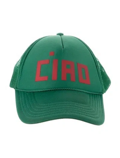 Pre-owned Clare V Printed Logo Braided Baseball Hat In Multi