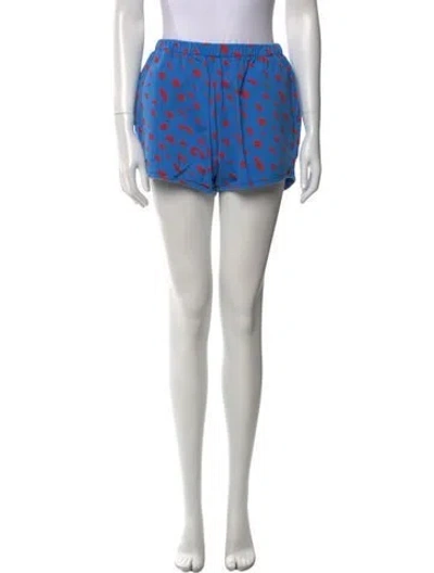Pre-owned Clare V Printed Mini Shorts In Blue