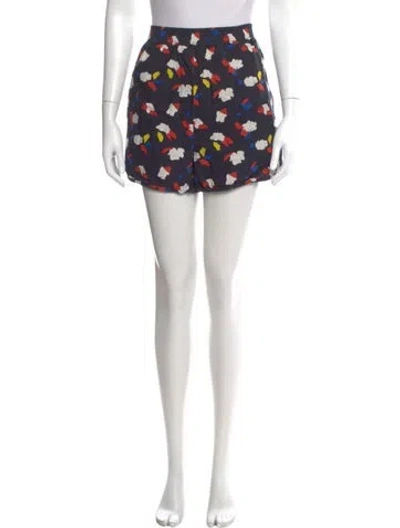 Pre-owned Clare V Printed Mini Shorts In Blue