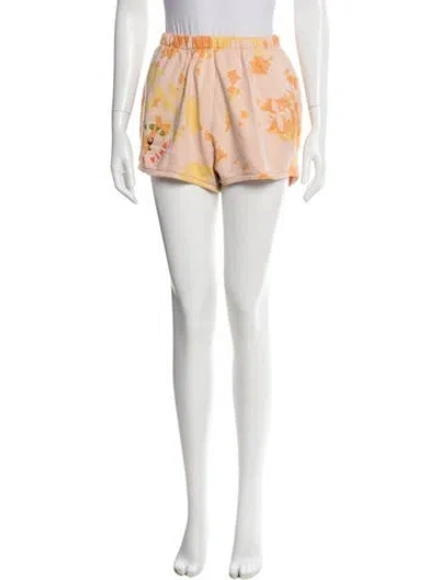 Pre-owned Clare V Printed Mini Shorts In Orange