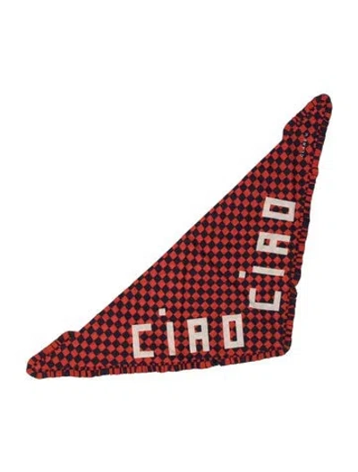 Pre-owned Clare V Printed Scarf In Red