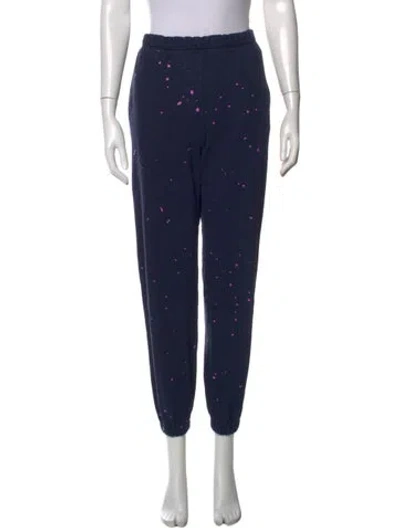 Pre-owned Clare V Printed Straight Leg Pants In Blue