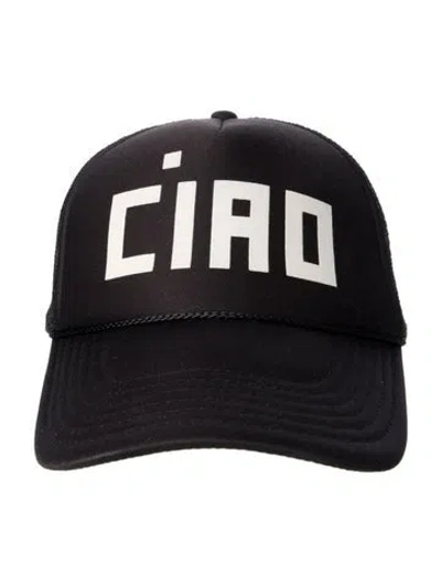 Pre-owned Clare V Printed Trucker Hat In Black