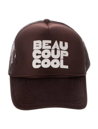 Pre-owned Clare V Printed Trucker Hat In Brown