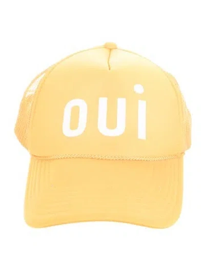 Pre-owned Clare V Printed Trucker Hat In Yellow
