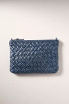 Clare V Puffy Woven Flat Clutch In Blue