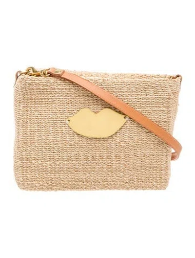 Pre-owned Clare V Raffia Crossbody Bag In Neutrals