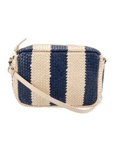 Pre-owned Clare V Raffia Minaudière W/ Tags In Neutral