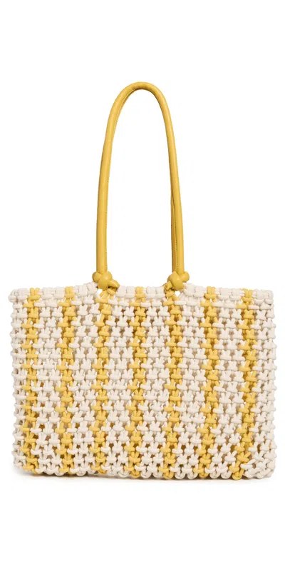 Clare V Sandy Bag Snapdragon & Cream Stripe