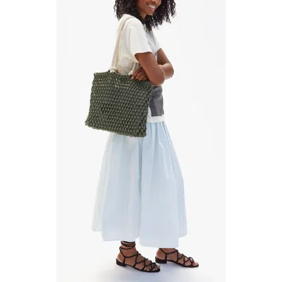 Clare V . Sandy Woven Market Tote In Army