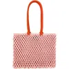 Clare V . Sandy Woven Market Tote In Pink