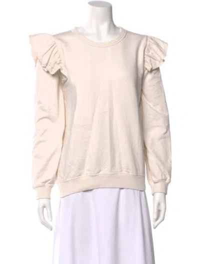 Pre-owned Clare V Scoop Neck Sweater In White