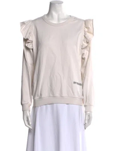 Pre-owned Clare V Scoop Neck Sweater In White