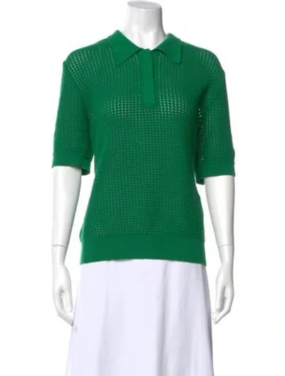 Pre-owned Clare V Short Sleeve Polo In Green