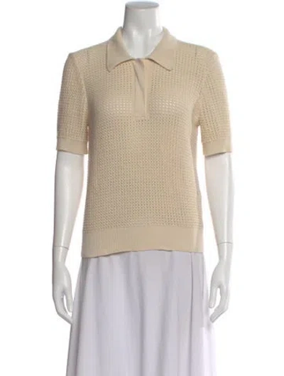 Pre-owned Clare V Short Sleeve Polo In Neutral