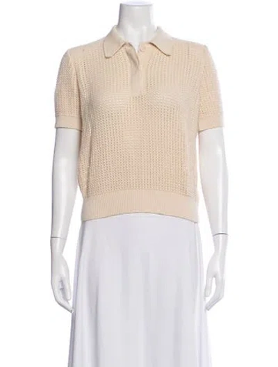 Pre-owned Clare V Short Sleeve Polo In Neutrals