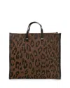 Clare V Simple Animal Print Suede Tote In Brown