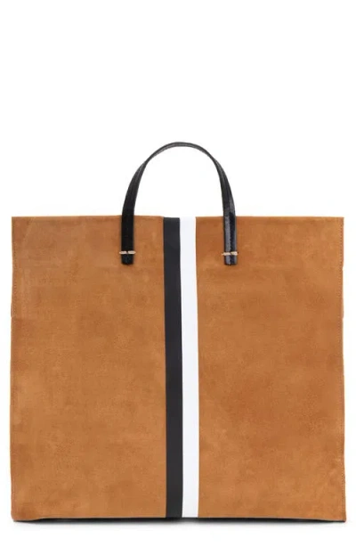 Clare V . Simple Striped Suede Tote In Pattern