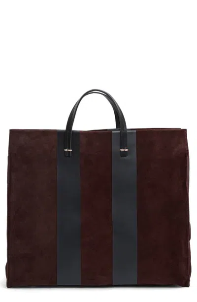 Clare V . Simple Suede & Leather Tote In Truffle