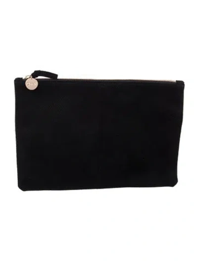 Pre-owned Clare V Solid Cosmetics Bag In Black