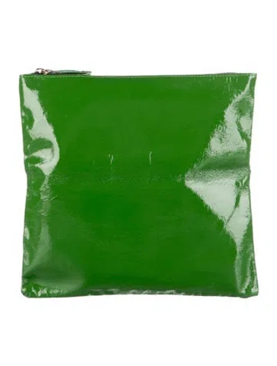 Pre-owned Clare V Square Zip-up Cosmetic Bag In Green