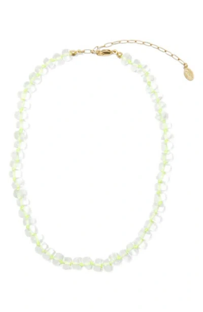 Clare V . Stone Slice Necklace In White
