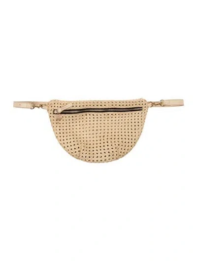 Pre-owned Clare V Straw Belt Bag In Neutral