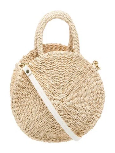 Pre-owned Clare V Straw Bucket Bag In Neutral