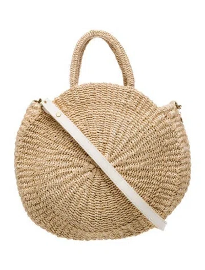 Pre-owned Clare V Straw Crossbody Bag In Neutral