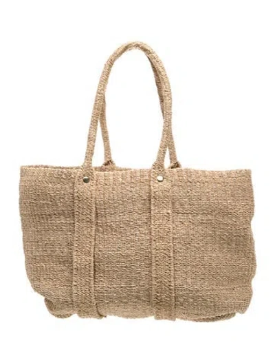 Pre-owned Clare V Straw Shoulder Bag In Neutral