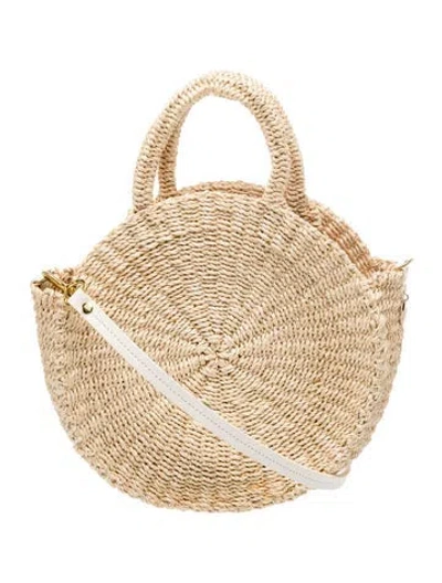 Pre-owned Clare V Straw Top Handle Bag In Neutral