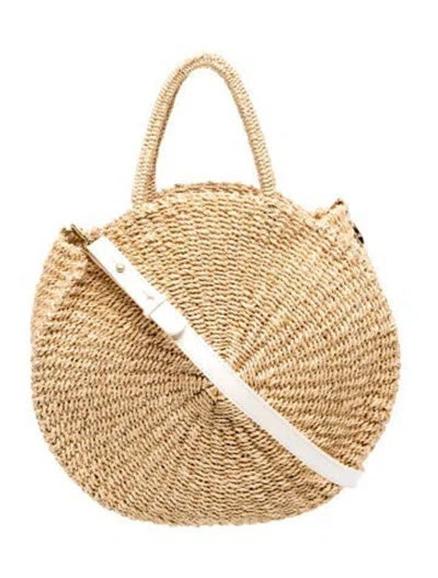 Pre-owned Clare V Straw Top Handle Bag In Neutral